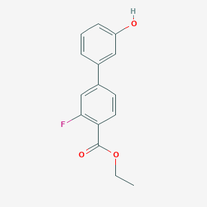 molecular formula C15H13FO3 B6370565 3-[4-(Ethoxycarbonyl)-3-fluorophenyl]phenol, 95% CAS No. 1261916-48-6