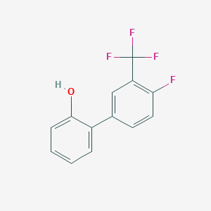 molecular formula C13H8F4O B6370566 2-(4-Fluoro-3-trifluoromethylphenyl)phenol, 95% CAS No. 1261900-30-4