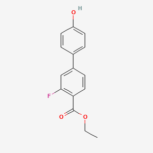molecular formula C15H13FO3 B6370568 4-[4-(Ethoxycarbonyl)-3-fluorophenyl]phenol, 95% CAS No. 1262002-29-8