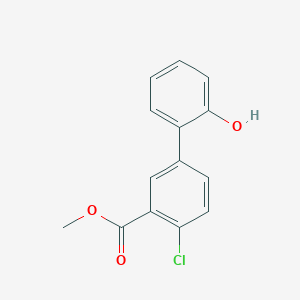 molecular formula C14H11ClO3 B6370570 2-(4-Chloro-3-methoxycarbonylphenyl)phenol, 95% CAS No. 1261984-70-6