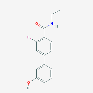 molecular formula C15H14FNO2 B6370576 3-[4-(Ethylcarbamoyl)-3-fluorophenyl]phenol, 95% CAS No. 1261896-24-5