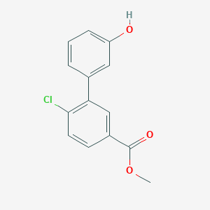 molecular formula C14H11ClO3 B6370583 3-(2-Chloro-5-methoxycarbonylphenyl)phenol, 95% CAS No. 1261944-41-5