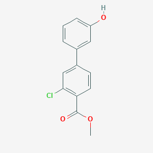 molecular formula C14H11ClO3 B6370595 3-(3-Chloro-4-methoxycarbonylphenyl)phenol, 95% CAS No. 1261944-48-2