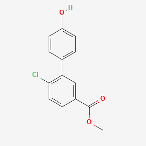 molecular formula C14H11ClO3 B6370602 4-(2-Chloro-5-methoxycarbonylphenyl)phenol, 95% CAS No. 1261921-95-2