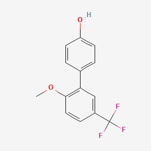 molecular formula C14H11F3O2 B6370660 4-(2-Methoxy-5-trifluoromethylphenyl)phenol, 95% CAS No. 1261945-08-7