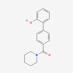 molecular formula C18H19NO2 B6370676 2-[4-(Piperidine-1-carbonyl)phenyl]phenol, 95% CAS No. 1261966-18-0