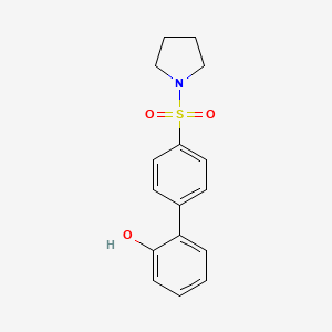 molecular formula C16H17NO3S B6370712 2-[4-(Pyrrolidinylsulfonyl)phenyl]phenol, 95% CAS No. 1261896-59-6