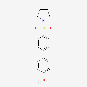 molecular formula C16H17NO3S B6370724 4-[4-(Pyrrolidinylsulfonyl)phenyl]phenol, 95% CAS No. 1261951-68-1