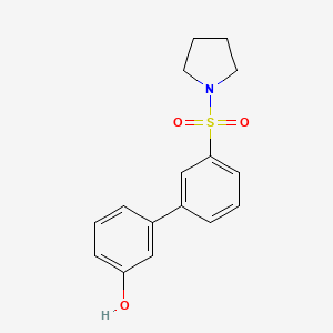 molecular formula C16H17NO3S B6370731 3-[3-(Pyrrolidinylsulfonyl)phenyl]phenol, 95% CAS No. 1261999-62-5