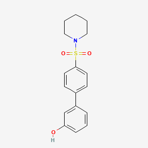 molecular formula C17H19NO3S B6370748 3-[4-(Piperidin-1-ylsulfonyl)phenyl]phenol, 95% CAS No. 1261922-26-2