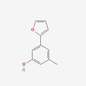 molecular formula C11H10O2 B6370753 5-(Furan-2-yl)-3-methylphenol, 95% CAS No. 1261900-61-1