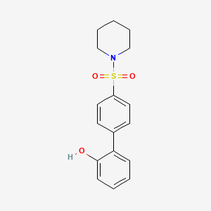 molecular formula C17H19NO3S B6370760 2-[4-(Piperidin-1-ylsulfonyl)phenyl]phenol, 95% CAS No. 1261922-14-8