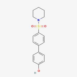 molecular formula C17H19NO3S B6370765 4-[4-(Piperidin-1-ylsulfonyl)phenyl]phenol, 95% CAS No. 1261975-37-4