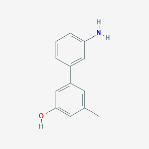 molecular formula C13H13NO B6370819 5-(3-Aminophenyl)-3-methylphenol, 95% CAS No. 1261916-80-6
