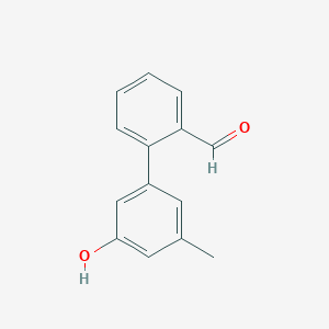 molecular formula C14H12O2 B6370895 5-(2-Formylphenyl)-3-methylphenol, 95% CAS No. 1261945-60-1