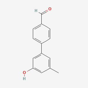 molecular formula C14H12O2 B6370917 5-(4-Formylphenyl)-3-methylphenol, 95% CAS No. 1261948-15-5