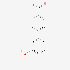 molecular formula C14H12O2 B6370925 5-(4-Formylphenyl)-2-methylphenol, 95% CAS No. 1262000-89-4