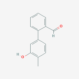 molecular formula C14H12O2 B6370939 5-(2-Formylphenyl)-2-methylphenol, 95% CAS No. 1261910-68-2