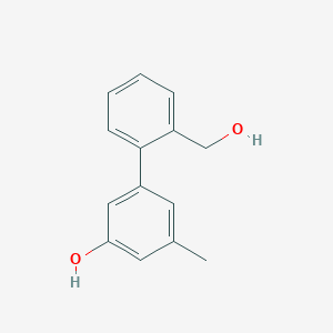 molecular formula C14H14O2 B6371005 5-(2-Hydroxymethylphenyl)-3-methylphenol, 95% CAS No. 1261888-28-1