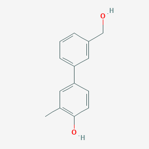 molecular formula C14H14O2 B6371033 4-(3-Hydroxymethylphenyl)-2-methylphenol, 95% CAS No. 1255637-61-6