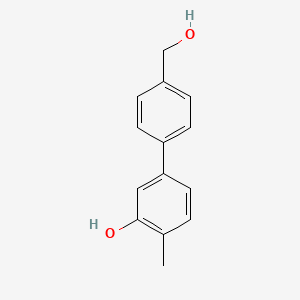 molecular formula C14H14O2 B6371041 5-(4-Hydroxymethylphenyl)-2-methylphenol, 95% CAS No. 1261933-83-8