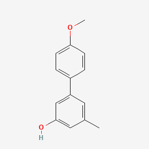 molecular formula C14H14O2 B6371074 5-(4-Methoxyphenyl)-3-methylphenol, 95% CAS No. 408312-74-3