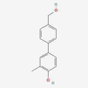 molecular formula C14H14O2 B6371076 4-(4-Hydroxymethylphenyl)-2-methylphenol, 95% CAS No. 1255636-45-3