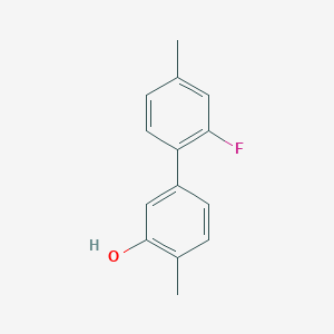 molecular formula C14H13FO B6371079 5-(2-Fluoro-4-methylphenyl)-2-methylphenol, 95% CAS No. 1261966-88-4