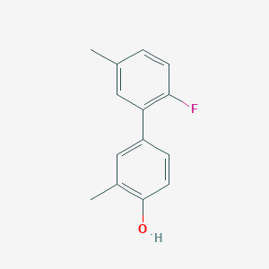 molecular formula C14H13FO B6371109 4-(2-Fluoro-5-methylphenyl)-2-methylphenol, 95% CAS No. 1261985-55-0