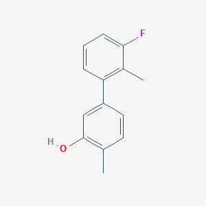 molecular formula C14H13FO B6371121 5-(3-Fluoro-2-methylphenyl)-2-methylphenol, 95% CAS No. 1261962-31-5