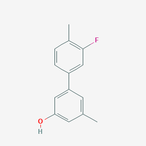 molecular formula C14H13FO B6371129 5-(3-Fluoro-4-methylphenyl)-3-methylphenol, 95% CAS No. 1261948-44-0