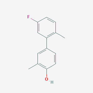 molecular formula C14H13FO B6371136 4-(5-Fluoro-2-methylphenyl)-2-methylphenol, 95% CAS No. 1261975-78-3