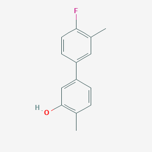 molecular formula C14H13FO B6371141 5-(4-Fluoro-3-methylphenyl)-2-methylphenol, 95% CAS No. 1261894-55-6