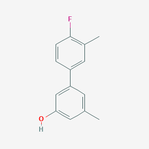 molecular formula C14H13FO B6371145 5-(4-Fluoro-3-methylphenyl)-3-methylphenol, 95% CAS No. 1261922-95-5