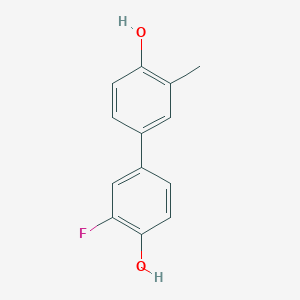 molecular formula C13H11FO2 B6371159 4-(3-Fluoro-4-hydroxyphenyl)-2-methylphenol, 95% CAS No. 1262001-22-8