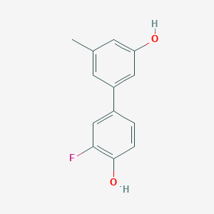 molecular formula C13H11FO2 B6371164 5-(3-Fluoro-4-hydroxyphenyl)-3-methylphenol, 95% CAS No. 1261958-72-8