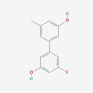molecular formula C13H11FO2 B6371167 5-(3-Fluoro-5-hydroxyphenyl)-3-methylphenol, 95% CAS No. 1262002-45-8