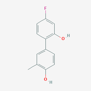 molecular formula C13H11FO2 B6371189 4-(4-Fluoro-2-hydroxyphenyl)-2-methylphenol, 95% CAS No. 1261975-93-2