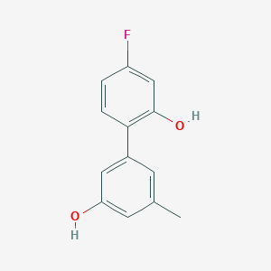 molecular formula C13H11FO2 B6371191 5-(4-Fluoro-2-hydroxyphenyl)-3-methylphenol, 95% CAS No. 1261946-12-6
