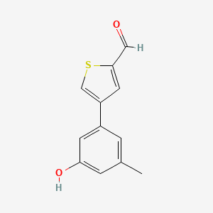 molecular formula C12H10O2S B6371202 5-(2-Formylthiophen-4-yl)-3-methylphenol, 95% CAS No. 1261976-02-6