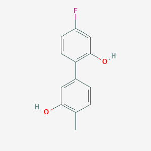 molecular formula C13H11FO2 B6371204 5-(4-Fluoro-2-hydroxyphenyl)-2-methylphenol, 95% CAS No. 1261948-53-1