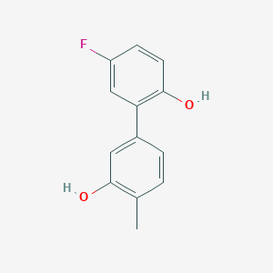 molecular formula C13H11FO2 B6371208 5-(5-Fluoro-2-hydroxyphenyl)-2-methylphenol, 95% CAS No. 1261951-81-8