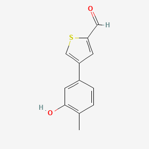 molecular formula C12H10O2S B6371215 5-(2-Formylthiophen-4-yl)-2-methylphenol, 95% CAS No. 1261951-86-3