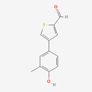 molecular formula C12H10O2S B6371220 4-(2-Formylthiophen-4-yl)-2-methylphenol, 95% CAS No. 1261893-19-9