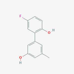 molecular formula C13H11FO2 B6371228 5-(5-Fluoro-2-hydroxyphenyl)-3-methylphenol, 95% CAS No. 1261946-17-1