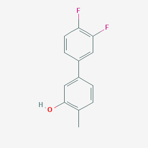 molecular formula C13H10F2O B6371256 5-(3,4-Difluorophenyl)-2-methylphenol, 95% CAS No. 1261962-41-7