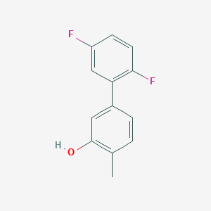 molecular formula C13H10F2O B6371313 5-(2,5-Difluorophenyl)-2-methylphenol, 95% CAS No. 1261967-05-8
