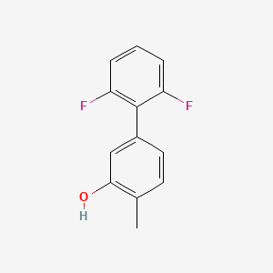 molecular formula C13H10F2O B6371338 5-(2,6-Difluorophenyl)-2-methylphenol, 95% CAS No. 1261959-04-9