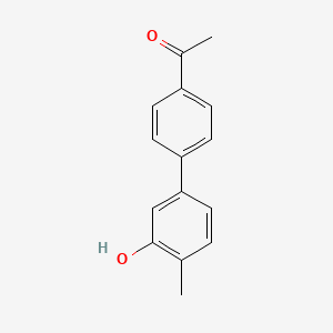 molecular formula C15H14O2 B6371345 5-(4-Acetylphenyl)-2-methylphenol, 95% CAS No. 1261976-32-2