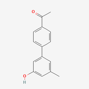 molecular formula C15H14O2 B6371347 5-(4-Acetylphenyl)-3-methylphenol, 95% CAS No. 1261976-37-7